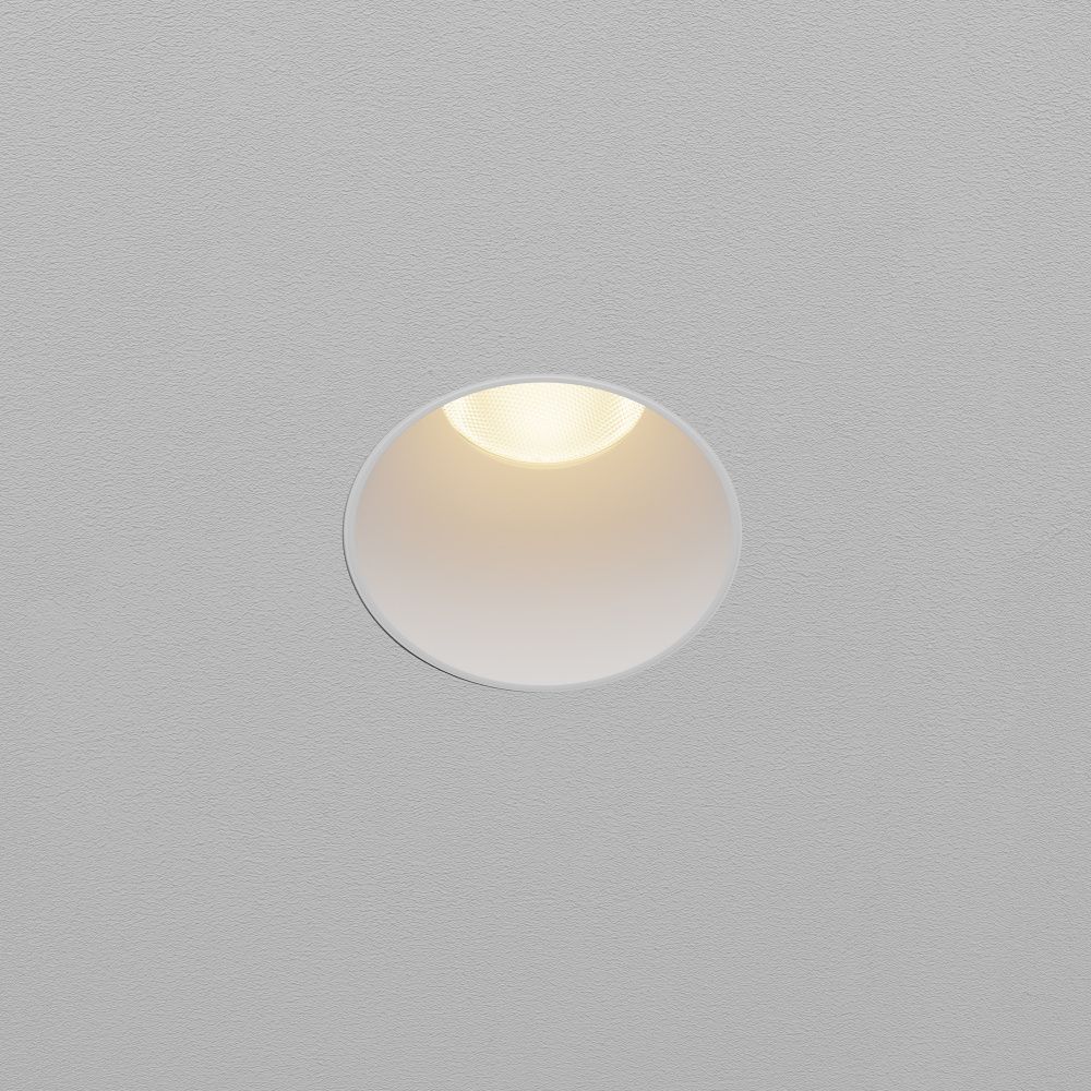 Встраиваемый светильник 9*10 см, вр 6 см, *LED*10W, 3000K, Maytoni Dip DL120-10W-3K-TRS-W, Белый