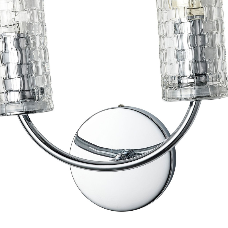 Бра Favourite Syreni 2816-2W, D125*W265*H335, хром, плафоны из прозрачного фактурного стекла