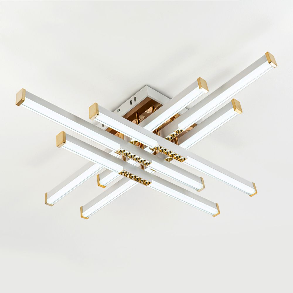 Светильник 77*77*13 см, LED*80W, 3000-6000K, Modelux  MDL.9376.700CL WH, Белый, Золото