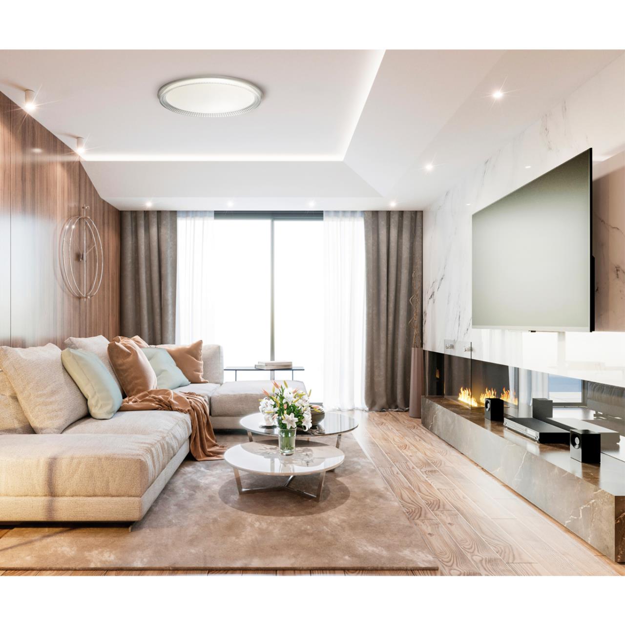 Светильник 40,5*8 см, LED 1*48W, 4000 К, Sonex Depax 7643/DL, белый/прозрачный