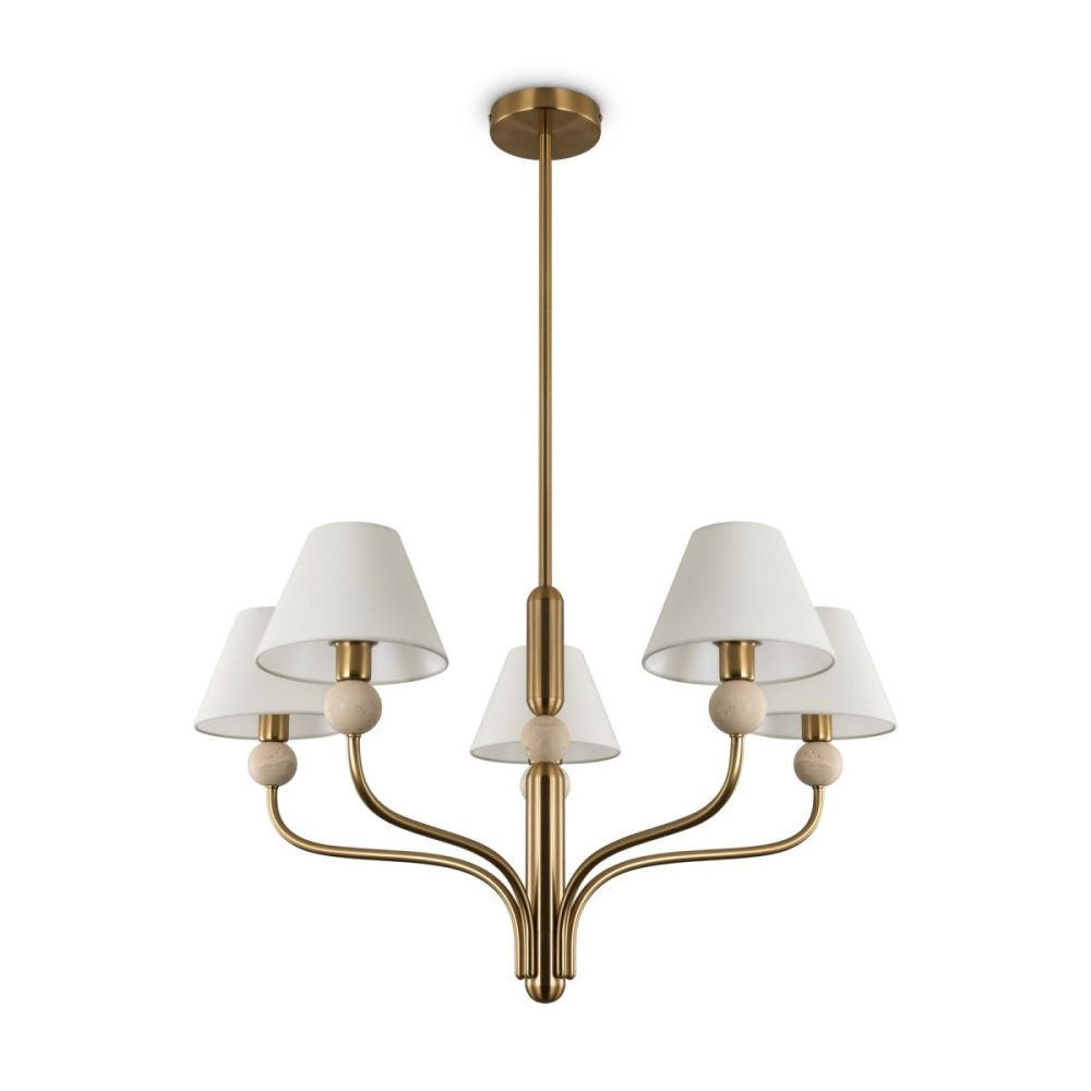 Люстра на штанге 76 см, Freya Aurelia FR2058PL-05BS, латунь