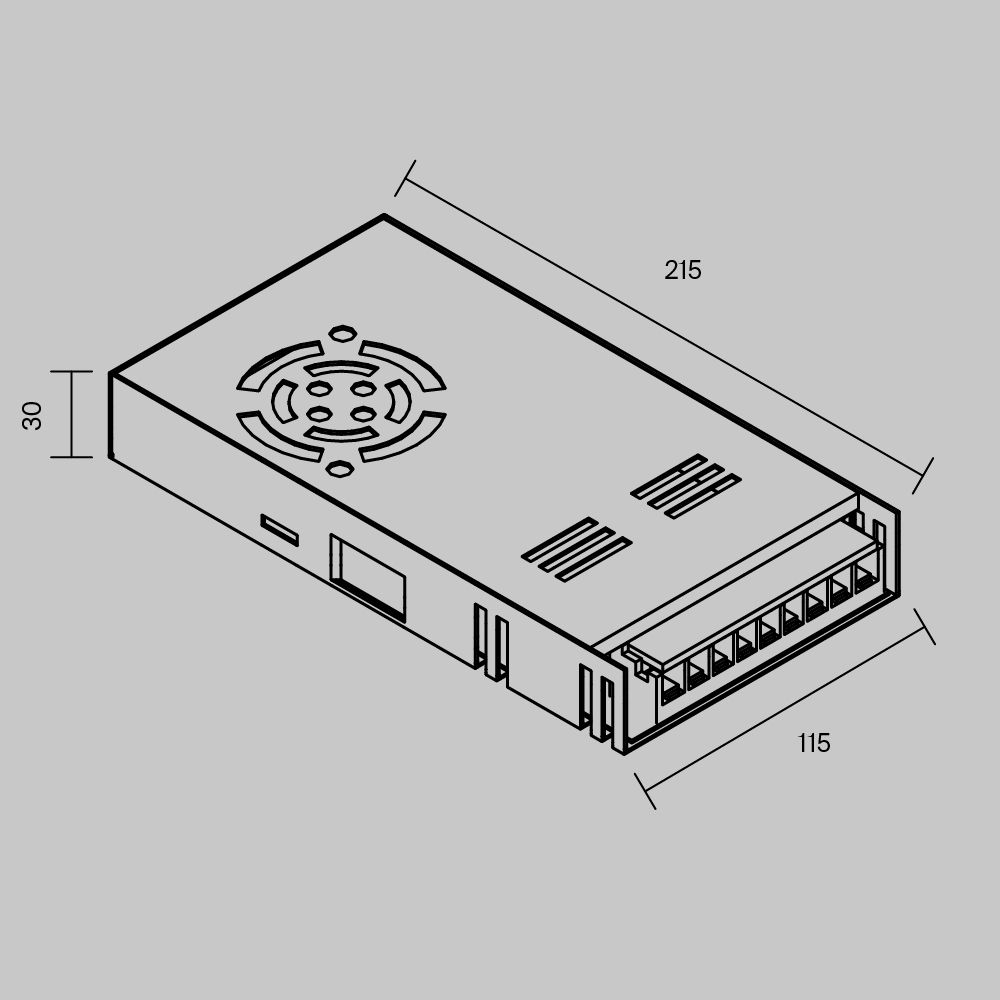 Блок питания PSL006 48V 400W IP 20 831011, 22*12*5 см, Maytoni Led Strip 831011, Серебро