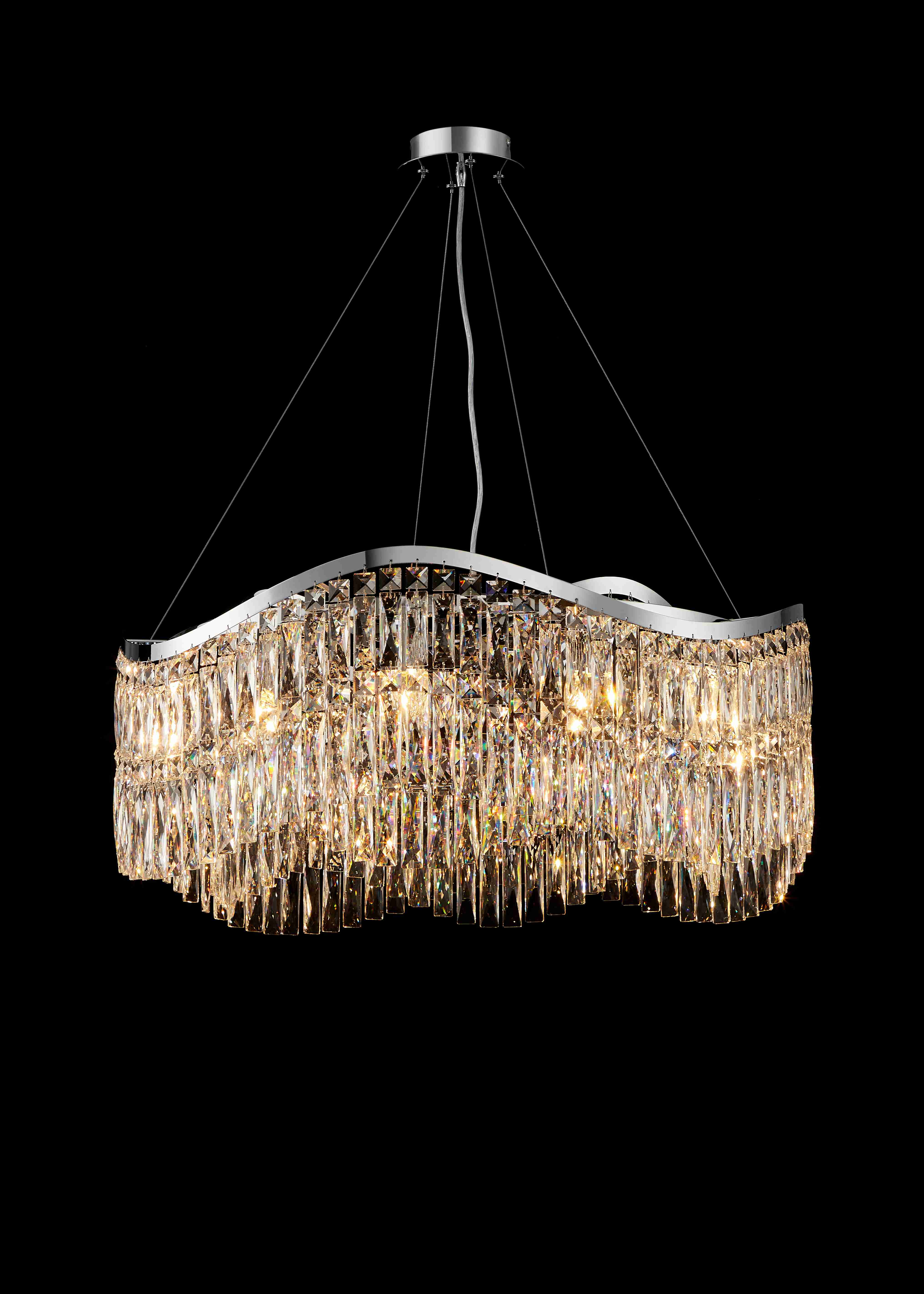 Люстра 800*320, 12*E14, 40W NewRgy Cristallo NW077-ф800*H320 CHROME, Хром