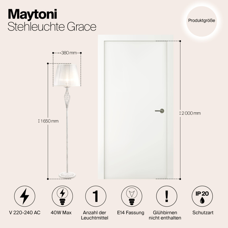 Торшер Maytoni ARM247-11-G Кремовое золото