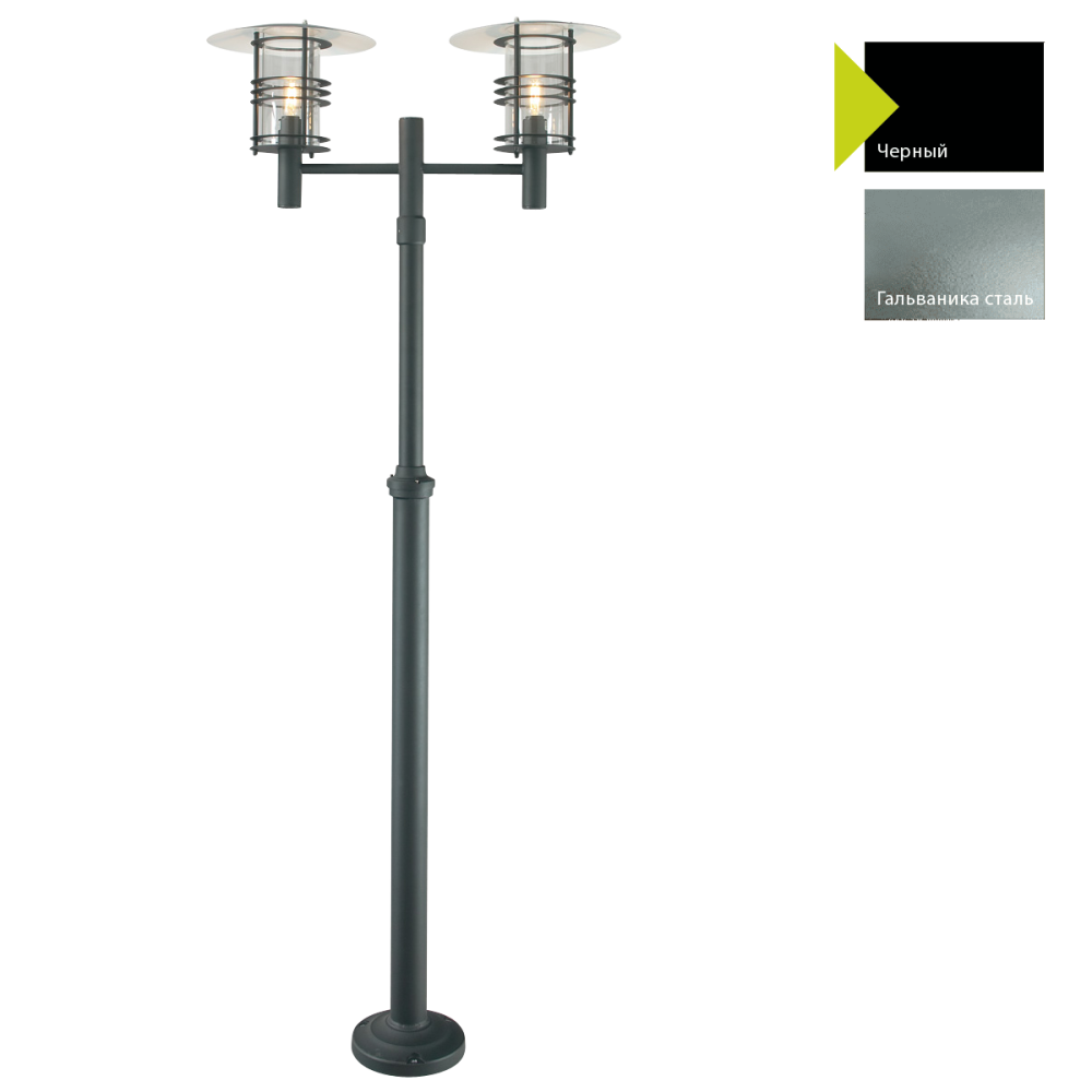 Фонарный столб 25*92*260-252 см, E27*100 (накал.) 77 (гал.)W, Natural Concepts Norlys Stockholm 1311AL, B (Черный)