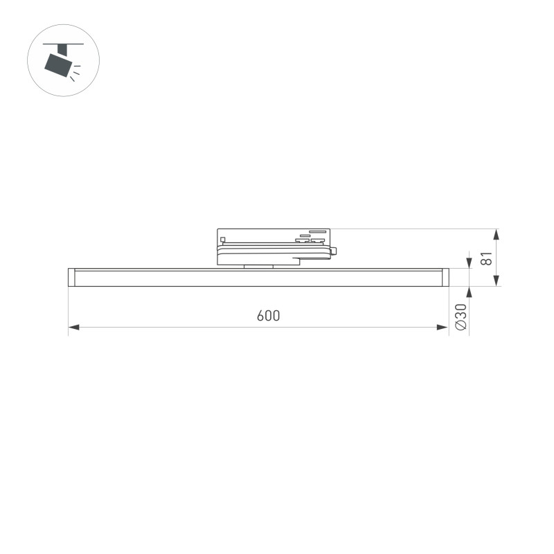 Светильник на шине Arlight 036297 90*3*8,1 см, 20W, белый (дневной)K,