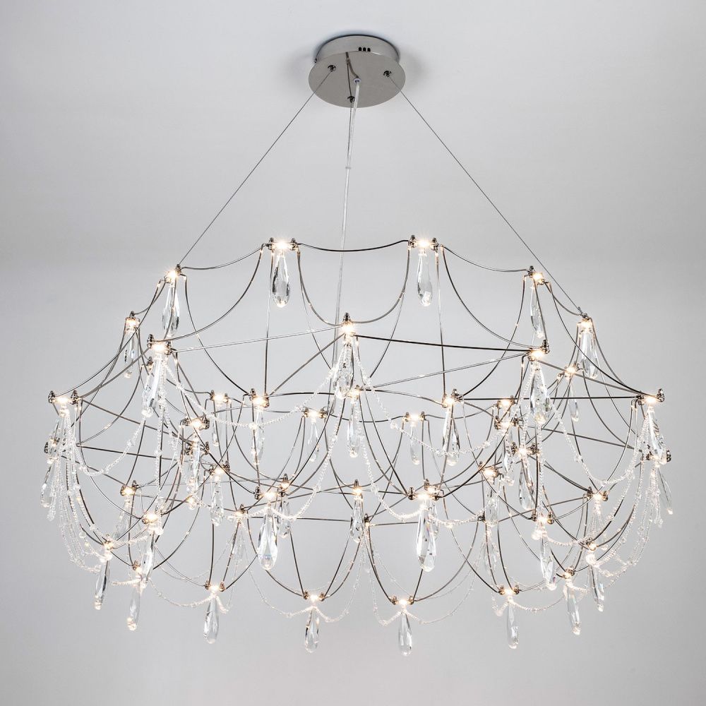 Подвесная люстра 100 см, 48W, 3000-6000K, MODELUX premium ML.5603.1000P CH, хром