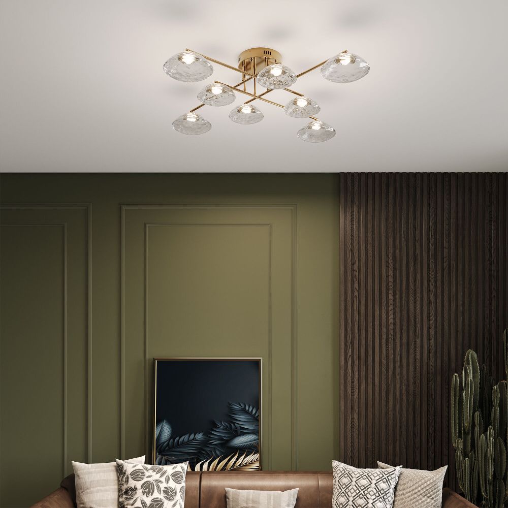Светильник 110*110*25 см, LED*37W, 3000K, Eurosvet Ripple 50389 LED, латунь, a069026