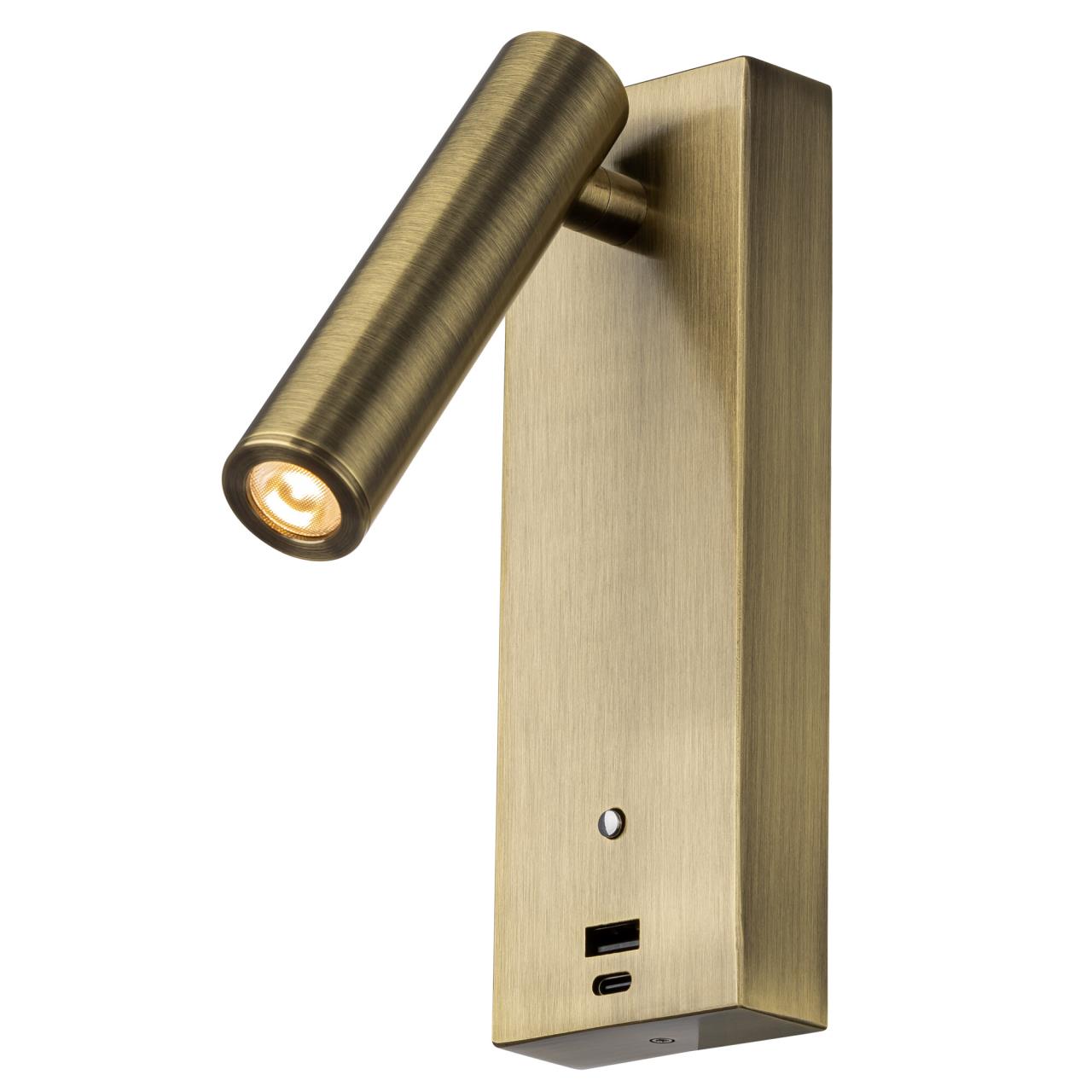 Светильник 18 см, 3W, 3000K, Citilux Декарт CL704433 LED USB, бронза