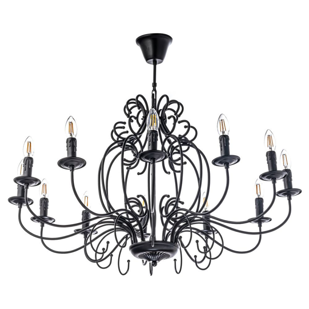 Люстра *90*133 см, 12*E14*40W, Arti Lampadari Amaro Black Amaro E 1.1.12 B, Черный