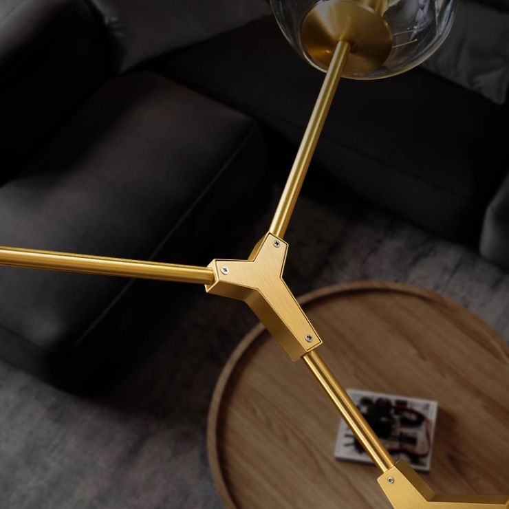 Люстра на штанге Адель Branching Bubble Chandelier L11 Black Amber 185*185*110 см, 11*E27*60W, ImperiumLoft 40,14, Чёрный
