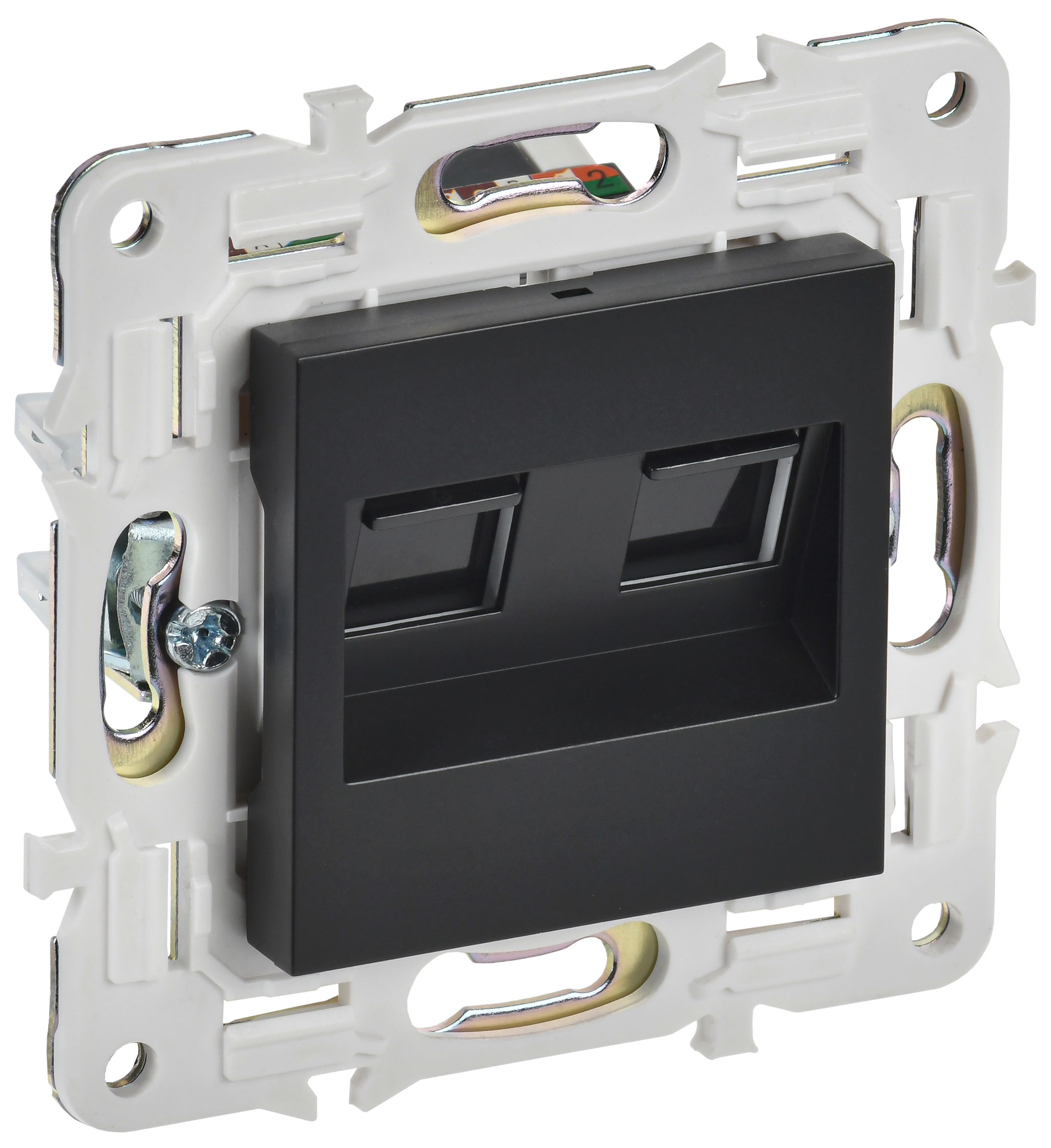 SKANDY Розетка комп. 2-ая RJ45 кат.6 SK-K04Bl черн. IEK, SK-K20-2-K02