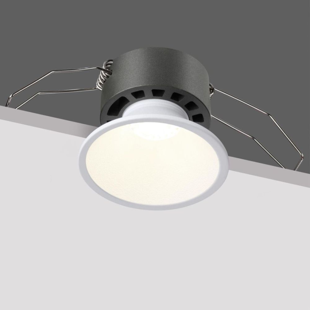 Встраиваемый светильник с переключателем цветовой температуры и угла рассеивания 6.3 см, 7W, 2700-4000K, Novotech Wir Nova 359848, белый