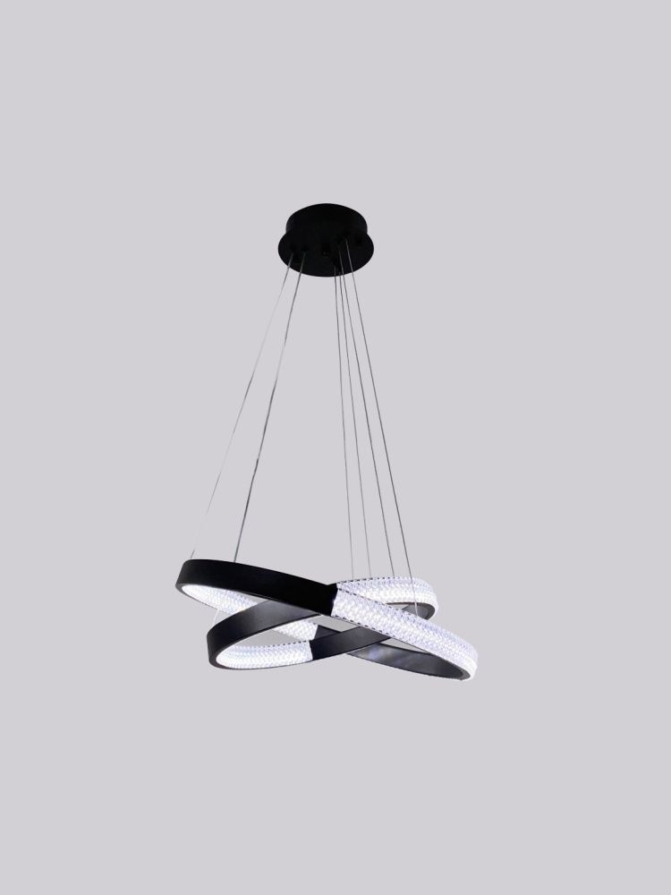 Светильник подвесной SAPFIR (H2202-400-2BK) SPF-8714 ЧЕРНЫЙ  D400+300/H1000/2/LED/2*42W без ПДУ TERRA 24-12