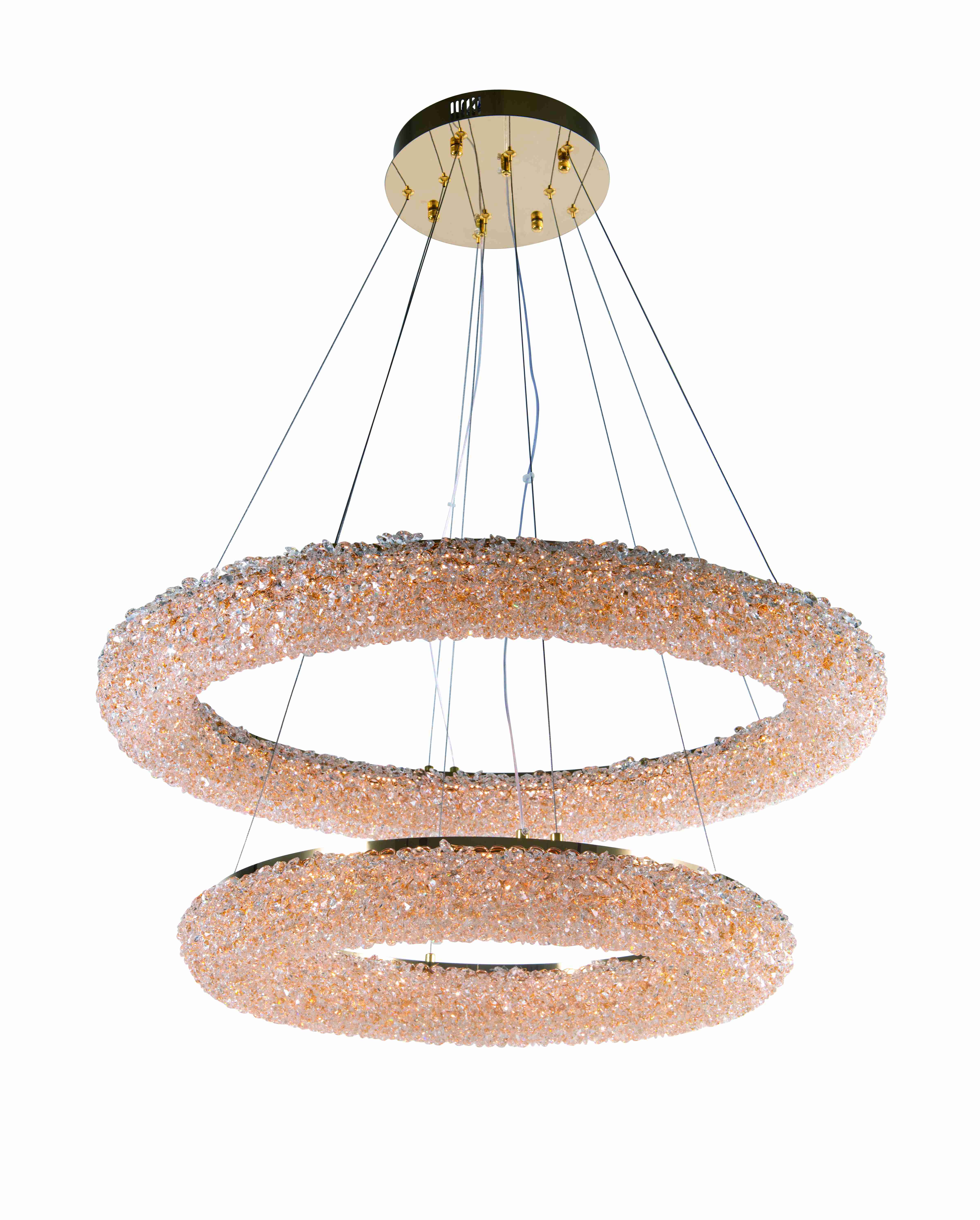Люстра 800-600*120-700, LED, 120W NewRgy Cristallo 2815E/120W GOLD+CLEAR, Золото+прозрачный