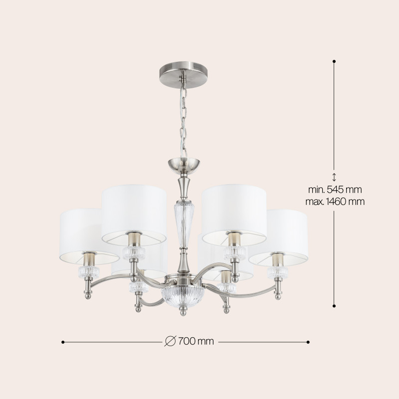 Подвесная люстра Maytoni Alicante MOD014CL-06N, белый, диаметр 70см
