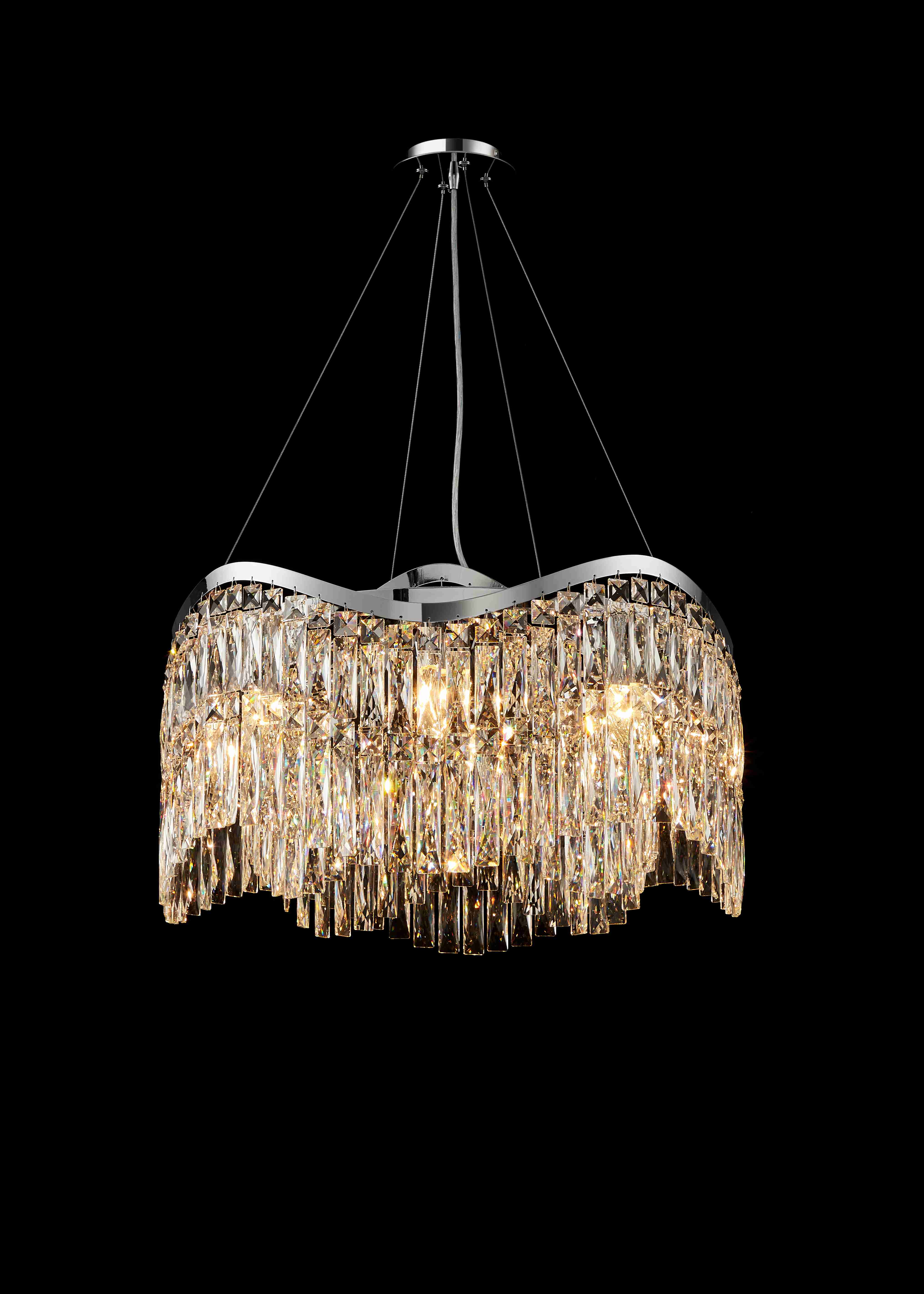 Люстра 600*320, 8*E14, 40W NewRgy Cristallo NW077-ф600*H320 CHROME, Хром