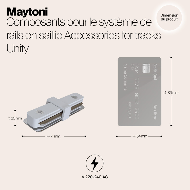 Коннектор прямой Maytoni Track TRA001C-11W, белый