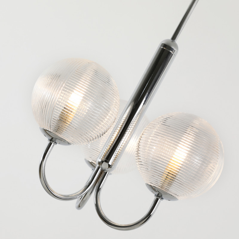 Подвесная люстра Favourite Idem 2724-3P, D300*H420/1420, хром, плафоны из рифленого прозрачного стекла
