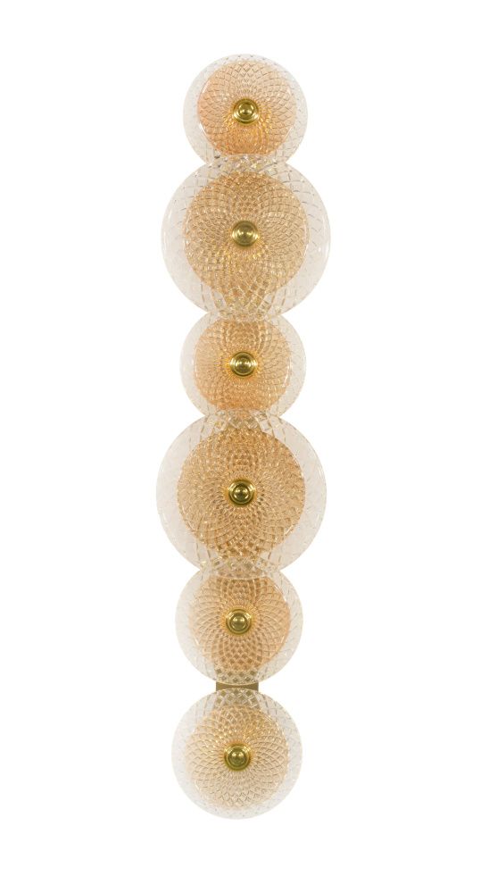 Бра W200 x H930, мм, 30W, GOLA+CLEAR+AMBER (ЗОЛОТОЙ+ЯНТАРНЫЙ) NewRgy W5856P/6 GOLD+CLEAR+AMBER