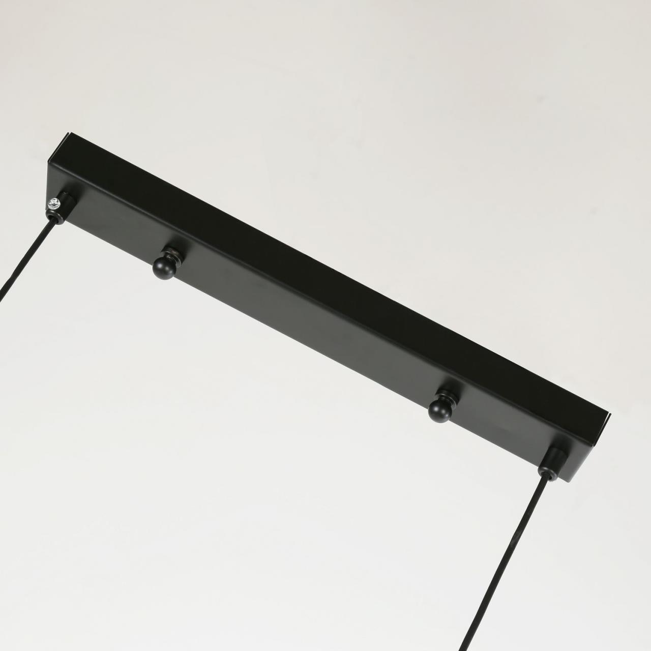 Подвесная люстра F-Promo Disco 4042-4P, L1000*W150*H140/1140, каркас матового черного цвета, рассеиватели из белого акрила, декоративные линии цвета золота