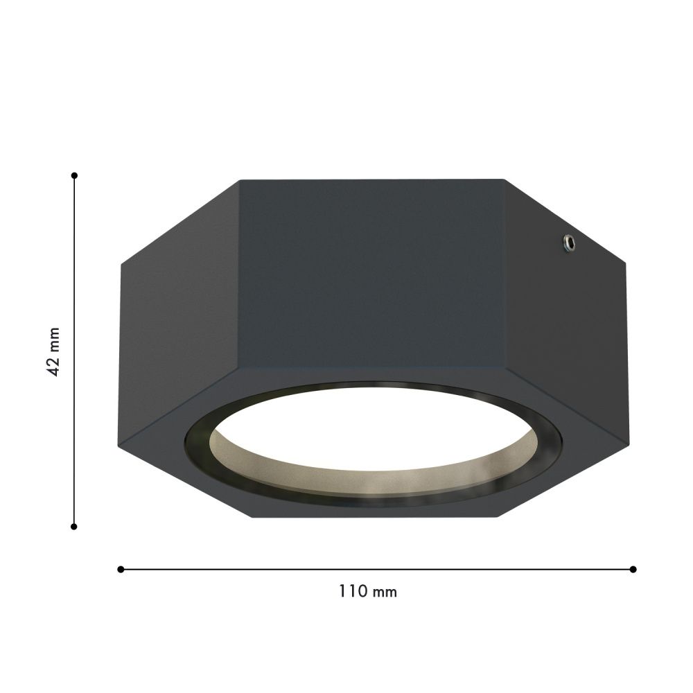 Уличный накладной светильник 9,5*4,2 см, 1*GX53LED, 15W, Favourite Fantum 4667-1U, черный