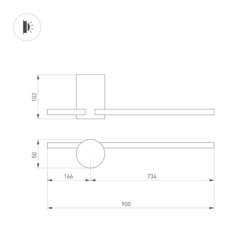 Бра Arlight 035684 90*5,5*10,2 см, 10W, белый (дневной)K,