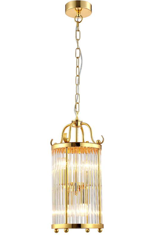 Светильник подвесной 23 см, Crystal Lux TADEO SP4 D200 GOLD/TRANSPARENTE Золото