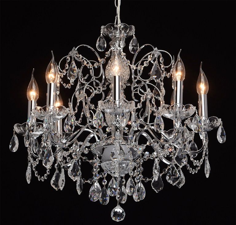 Люстра 60*102 см, 8*E14 хром/прозрачный MW-Light Каролина 367013408