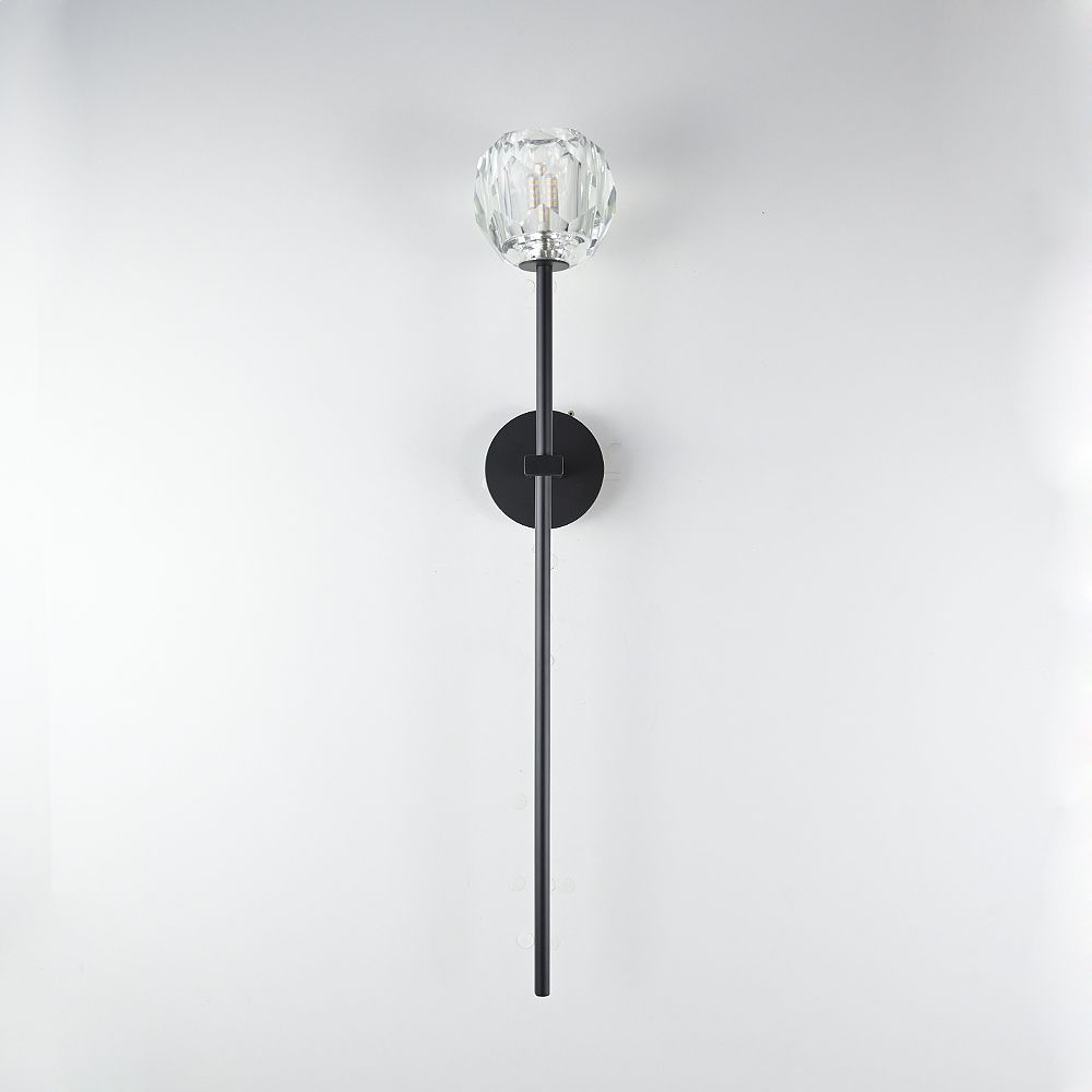 Бра RH Boule de Cristal Long Sconce Brass 13*45*45 см, 1*G9*40W, ImperiumLoft 44.305, Чёрный, Латунь