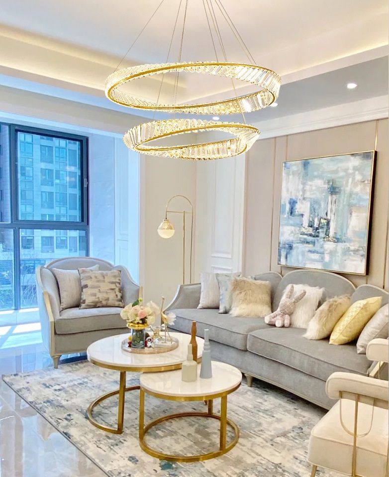 Светильник DZN-54456 ЗОЛОТО  D800 + 600/H1500/2/LED/.W/4000K