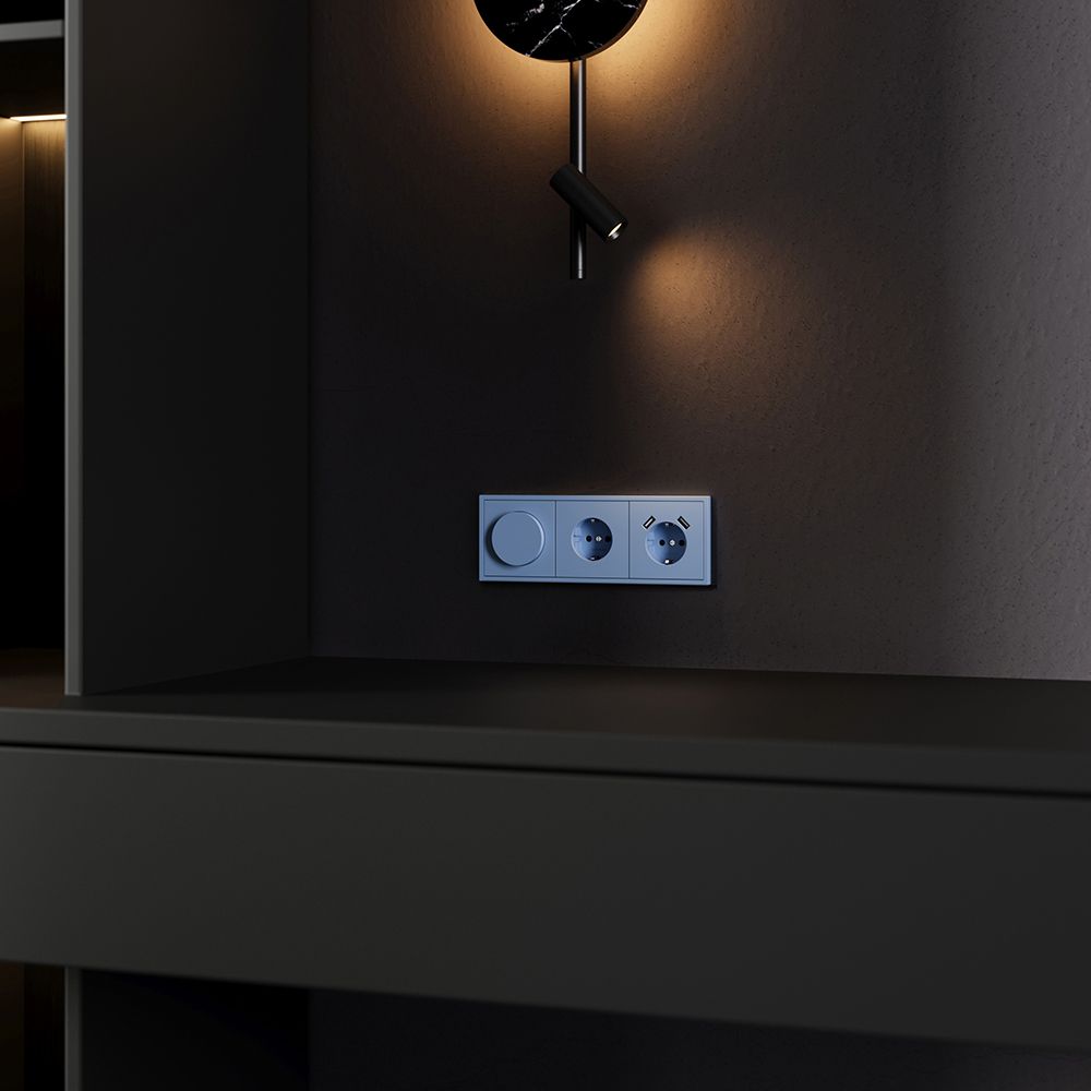 Накладка для светорегулятора поворотно-нажимного, S70, деним Voltum VLS002015