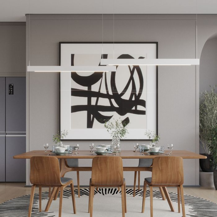 Светильник подвесной 120 см, 12-24W, 3000-5700K диммир. со сменой цв. температуры (управл. - пульт ДУ или прилож. Smart Life) Novotech Iter NOV359549, белый