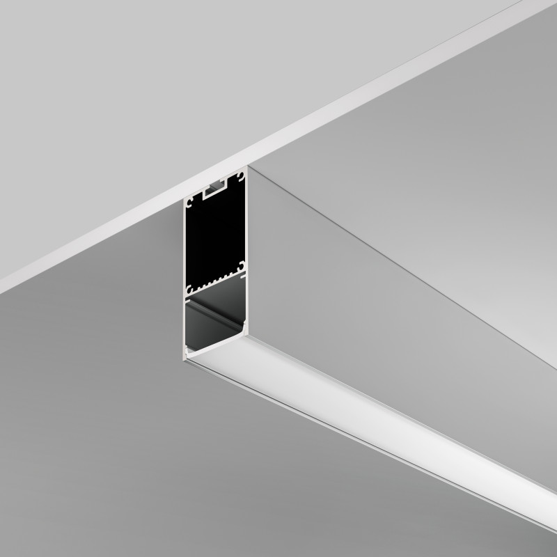 Алюминиевый профиль  Накладной 2000*35,6*66,8 мм для светодиодной ленты Maytoni Led strip Серебро ALM-3566-S-2M