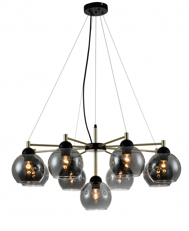 Подвесной светильник 800*800*430/1200 мм, 9*E27 чёрный Indigo Grappoli V000217