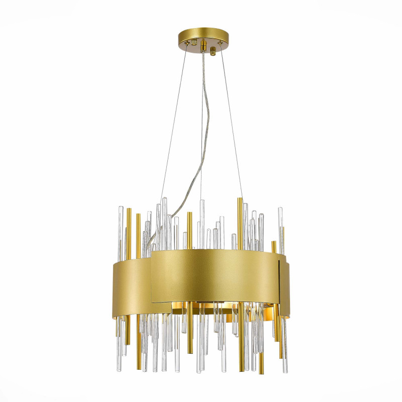 Люстра подвесная 40 см, 320W, ST LUCE OLVERA SL1633.203.08 Матовое золото