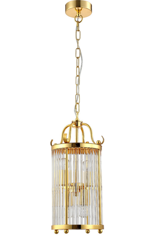 Светильник подвесной 23 см, Crystal Lux TADEO SP4 D200 GOLD/TRANSPARENTE Золото