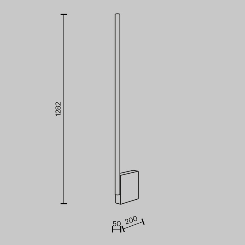 Торшер 20*5*128,2 см, LED, 24W, 3000К, Maytoni SOLID MOD277FL-L24GR3K серый