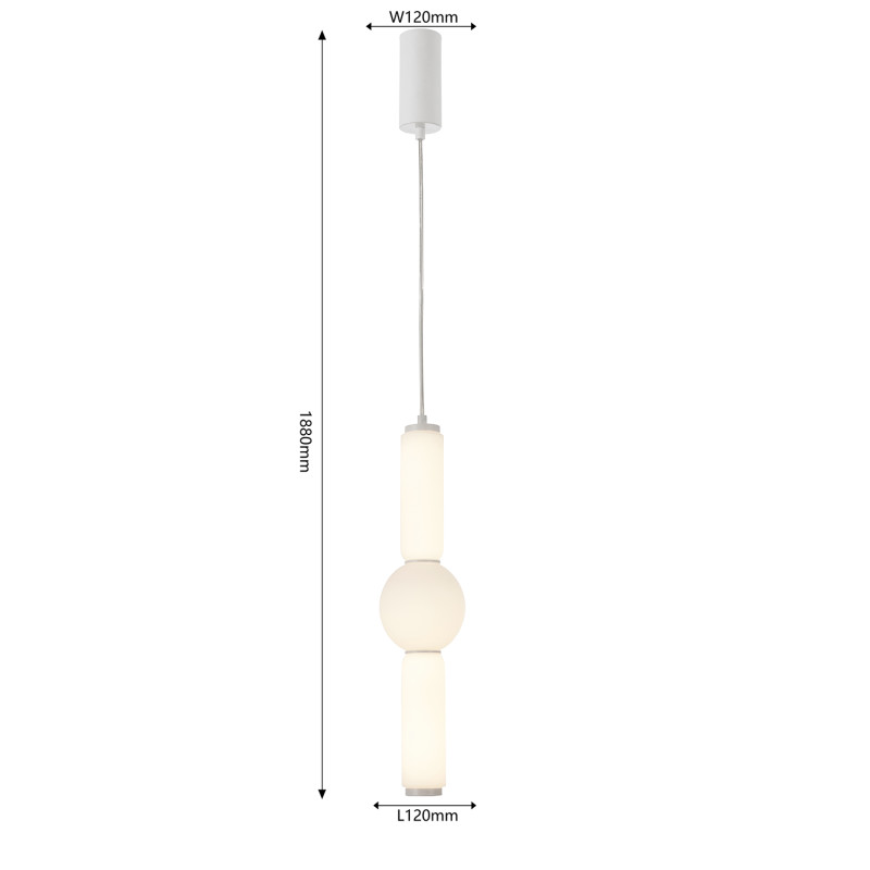 Подвесной светильник 12*108 см, LED, 23W, 4000К, Favourite Prank 4459-1P белый