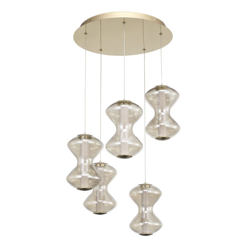 Каскадная люстра *45*-200 см, 1*LED, 28W, 3000K, ST-Luce Spine SL6136.233.01, золотой