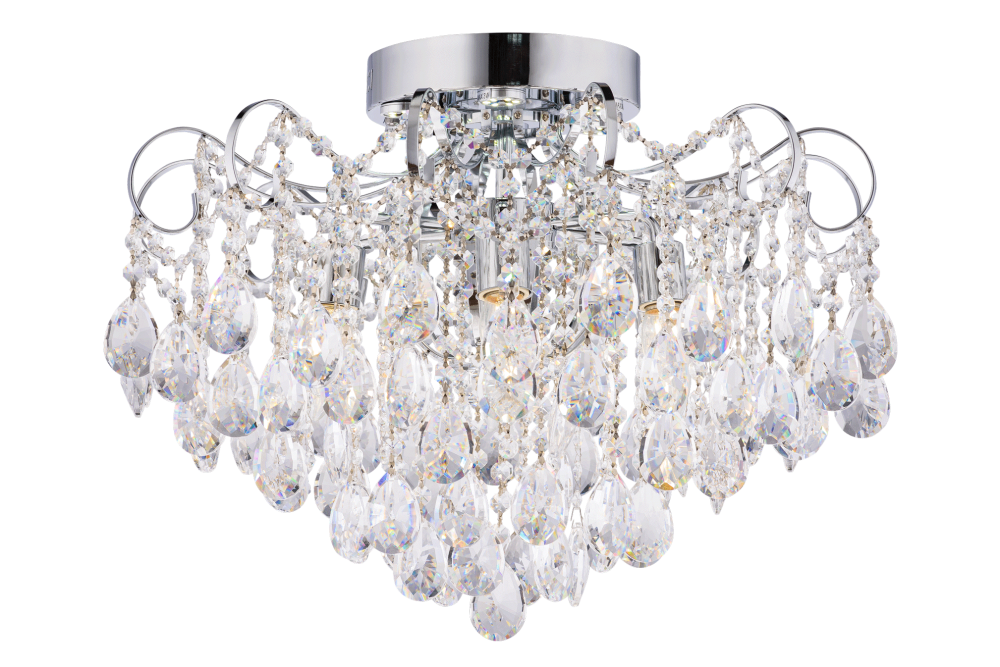 Люстра Ø550 x H410, мм, 6*40W (240W) + 6*3W (18W), CHROME (ХРОМ) Rilon 1502/6+6 CR