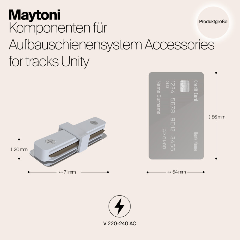 Коннектор прямой Maytoni Track TRA001C-11W, белый