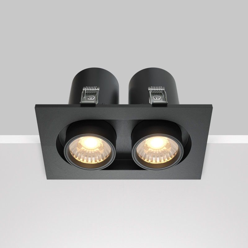 Встраиваемый светильник 15,9*9,5*9,8 см, LED*20W, 3000 К, Hidden DL045-02-10W3K-B Maytoni Downlight, Черный