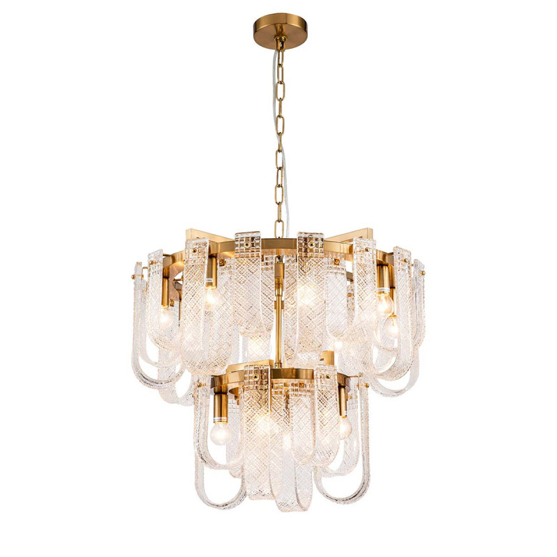 Подвесной светильник 620*620*535/1310 мм, 12*E14 бронза Indigo Brina V000365, 12027/12P Brass