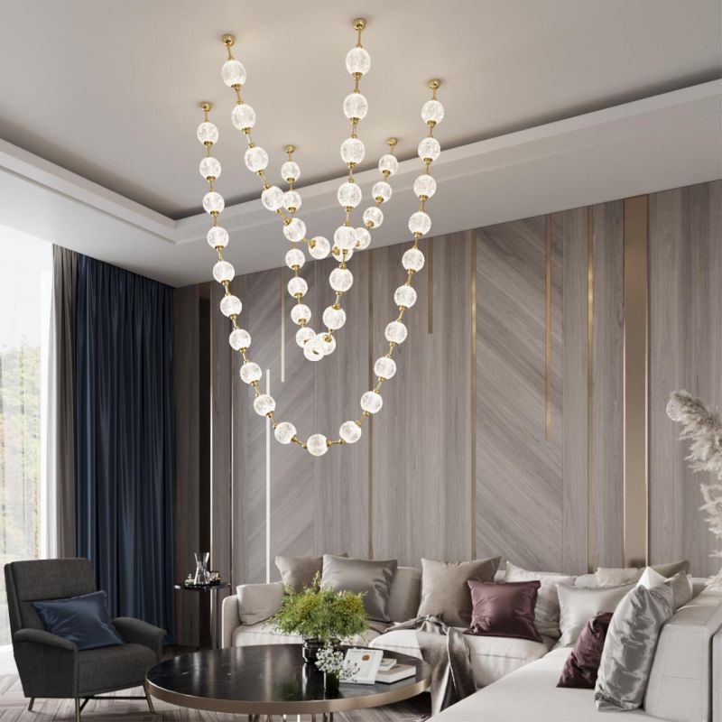Светодиодный светильник 125 см, 192W, 4000K, Odeon Light CRYSTAL 5008/192L, золото