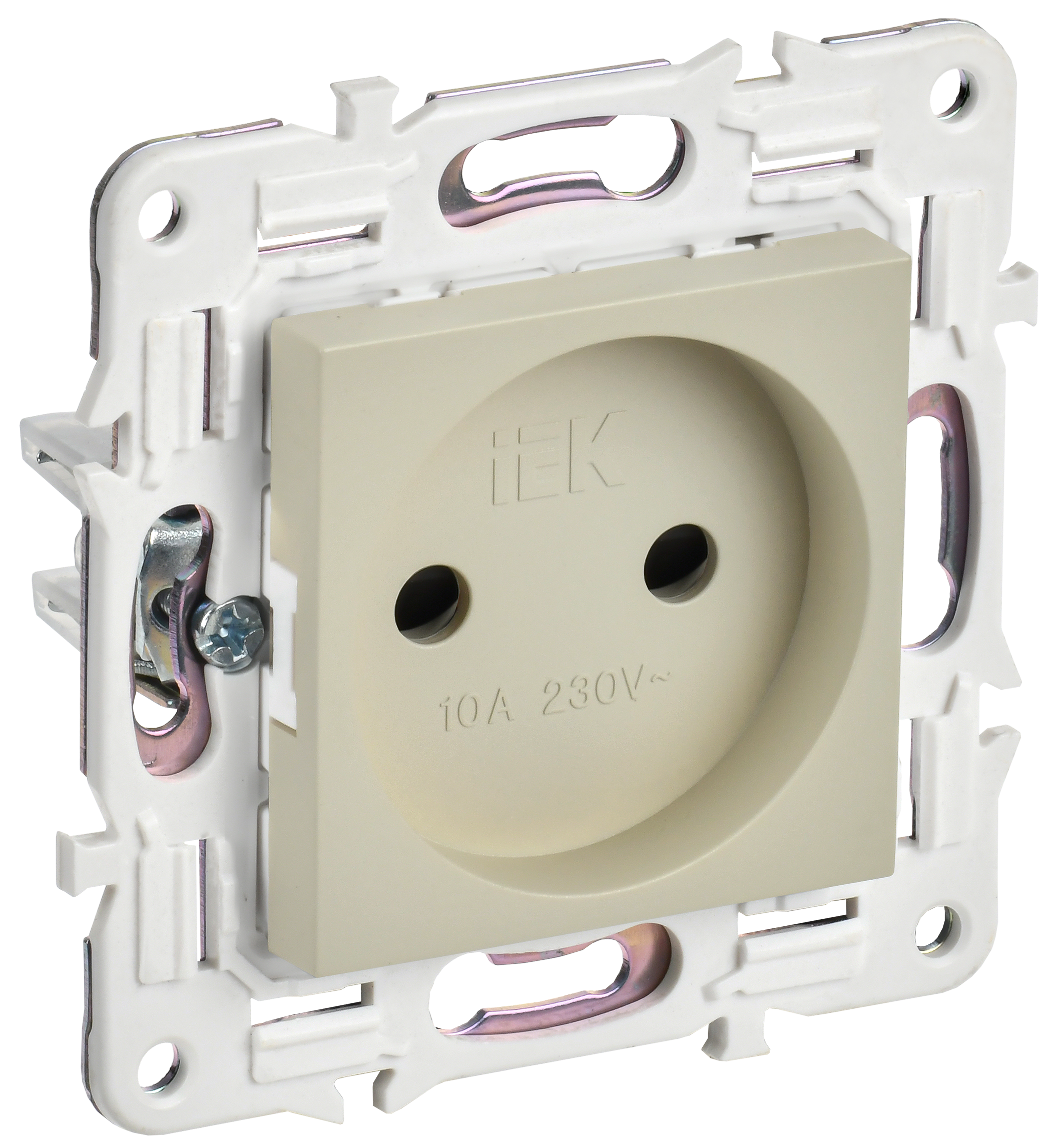SKANDY Розетка без з/к с з/ш 10А SK-R01B беж. IEK, SK-R13-10-K10