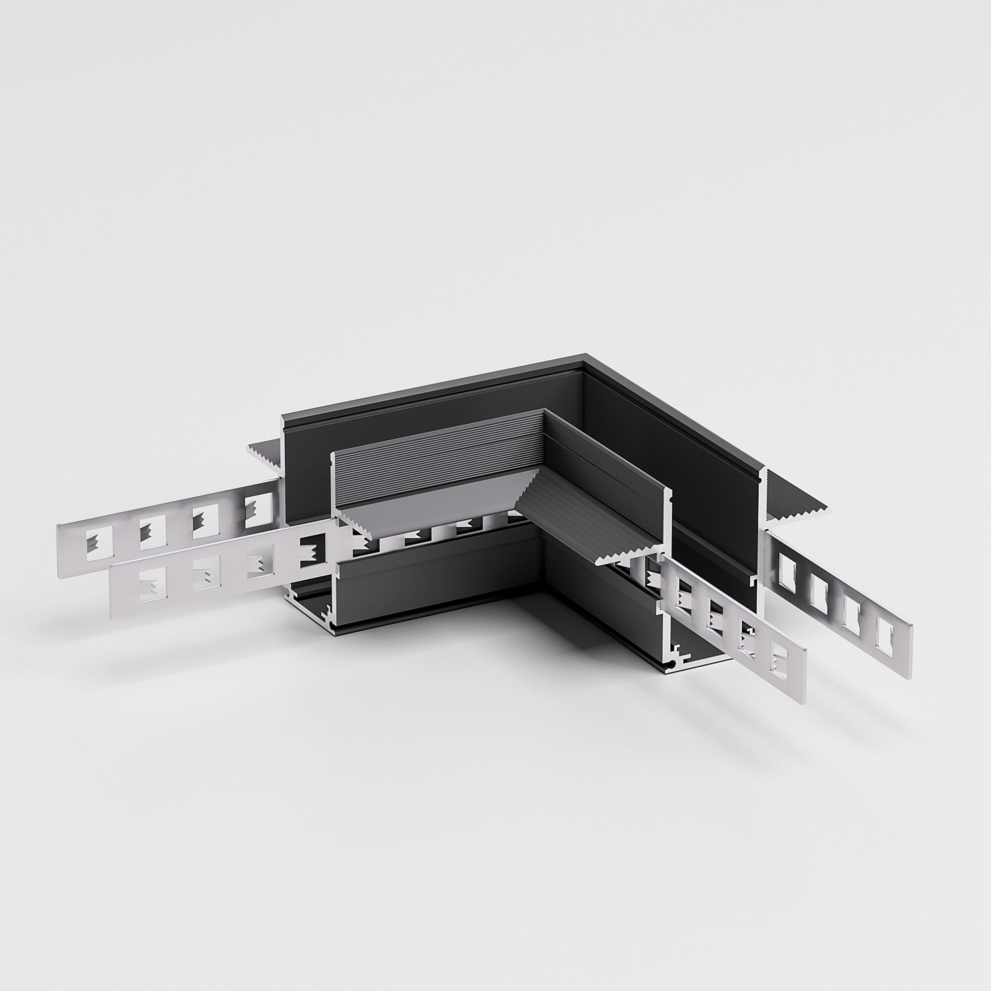 Коннектор угловой Elektrostandard Slim Magnetic для встраиваемого шинопровода под ГКЛ 12,5мм 85212/00, черный