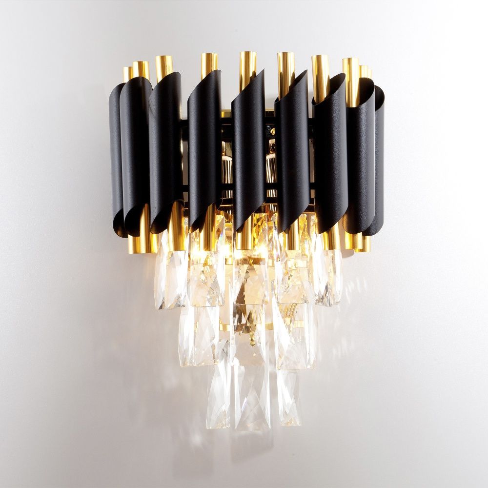 Бра 25*18*32 см, Е14 2x40W, Черный, Золото MODELUX ML.7010.02 BK