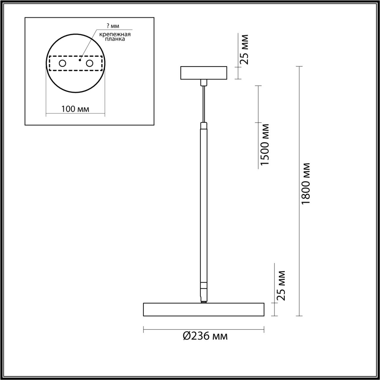 Подвес 23,6*23,6*180 см, LED 1*15W, 3000-4000-6000 К, Odeon Light Bergi 5064/15L, матовый черный/серо-бежевый