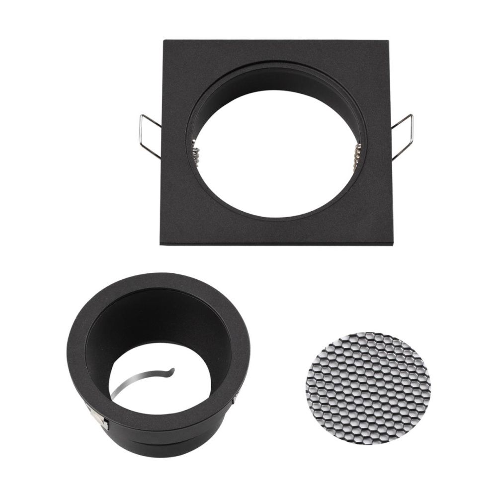 Светильник встраиваемый 9*9*5 см, вр 8,5 см, 1*GU10*50W, Novotech Morus 371002, черный